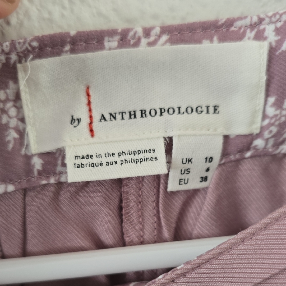 Anthropologie NWT SILKY PALAZZO PANTS Mauve size 10 - Picture 2 of 6